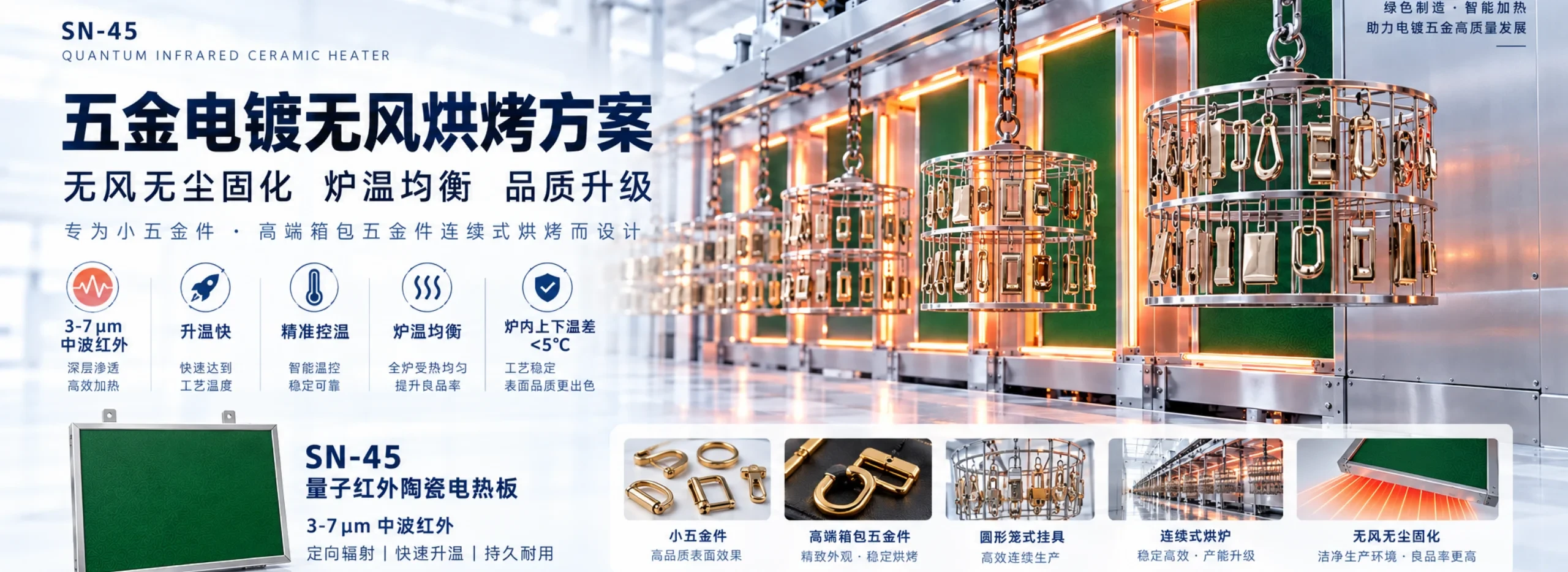 五金电镀无风烘烤方案